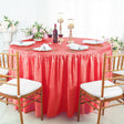 Round Ruffled Fitted Crushed Taffeta Tablecloth