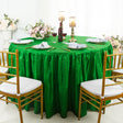 Round Crushed Taffeta Tablecloth With Skirt