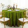 Luxury Round Ruffled Crushed Taffeta Tablecloth