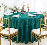 Luxury Round Ruffled Crushed Taffeta Tablecloth