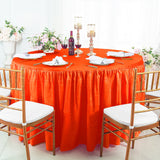 Luxury Round Ruffled Crushed Taffeta Tablecloth