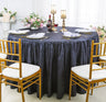 Luxury Round Ruffled Crushed Taffeta Tablecloth