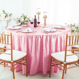 Luxury Round Ruffled Crushed Taffeta Tablecloth