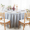 Luxury Round Ruffled Crushed Taffeta Tablecloth