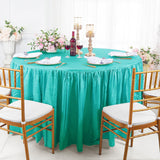 Luxury Round Ruffled Crushed Taffeta Tablecloth