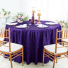 Luxury Round Ruffled Crushed Taffeta Tablecloth
