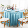 Round Crushed Taffeta Tablecloth With Skirt