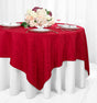 Square Damask Jacquard Table Overlay 72x72 Apple Red