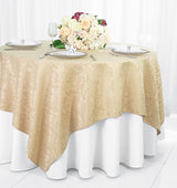 Square Floral Damask Jacquard Table Overlay 240 GSM