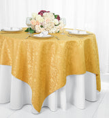Square Floral Damask Jacquard Table Overlay 240 GSM