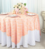 Square Lace Table Overlay 72x72 Apricot/Peach
