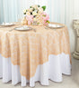 Square Lace Table Overlay 72x72 Champagne