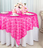 Square Lace Table Overlay 72x72 Fuchsia