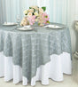Square Lace Table Overlay 72x72 Silver