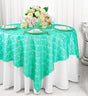 Square Lace Table Overlay 72x72 Tiff Blue/Aqua Blue