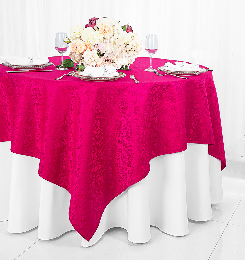 Square Polyester Table Overlay 72x72 Fuchsia