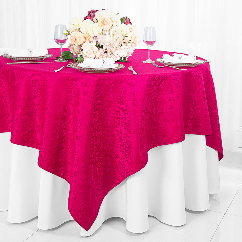 Square Marquis Damask Jacquard Table Overlay 240GSM