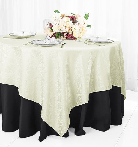 Square Polyester Table Overlay 72x72 Ivory