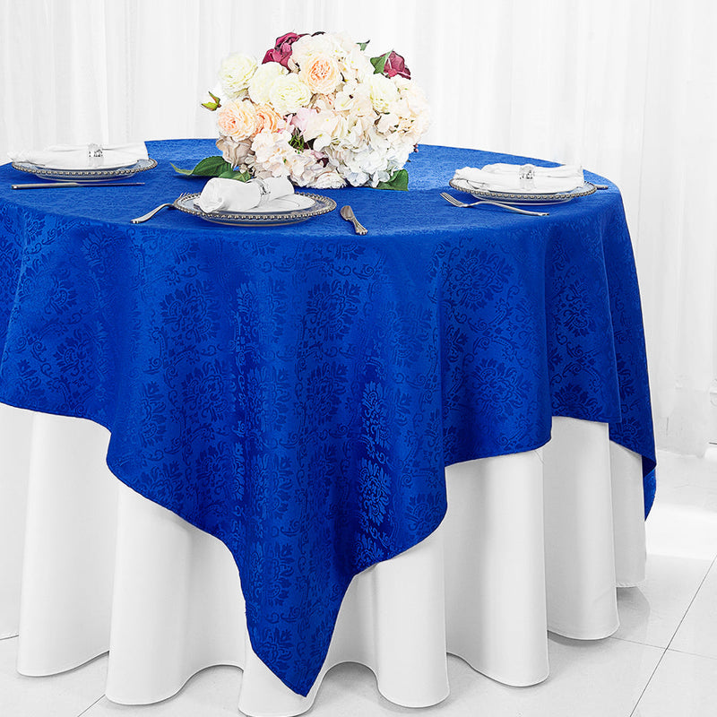 Square Polyester Table Overlay 72x72 Royal Blue