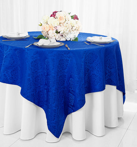 Square Polyester Table Overlay 72x72 Royal Blue