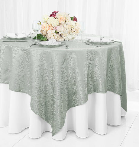 Square Polyester Table Overlay 72x72 Silver