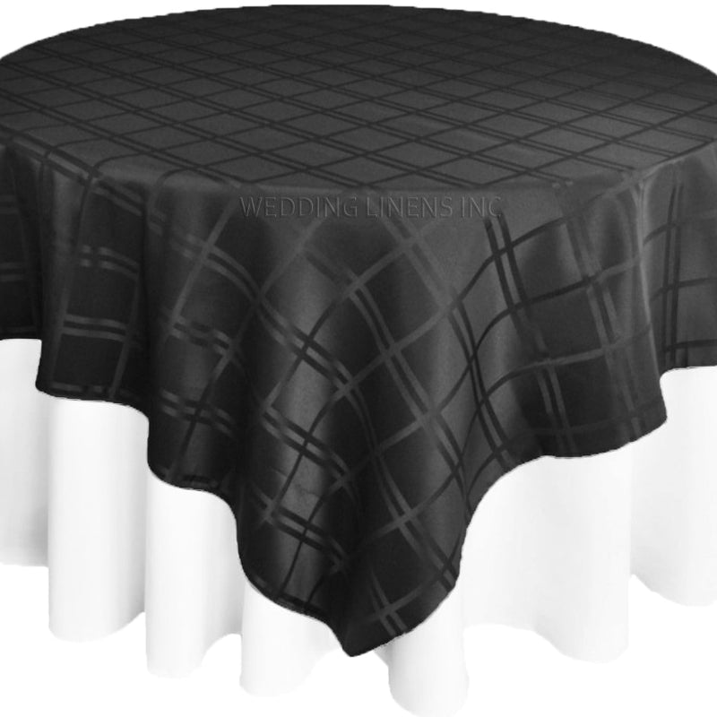 Square Polyester Table Overlay 72x72 Black