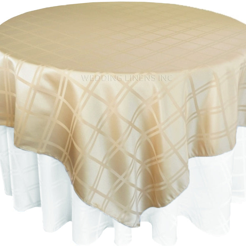 Square Plaid Jacquard Polyester Table Overlay 240GSM