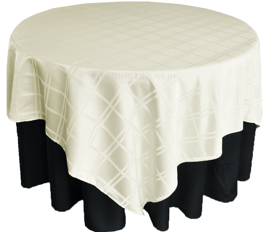 Square Plaid Jacquard Polyester Table Overlay 240GSM