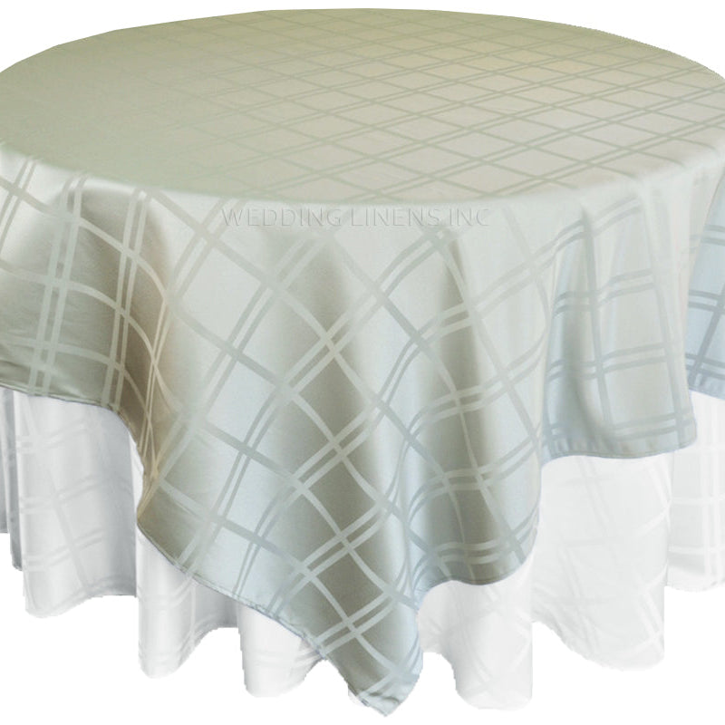 Square Polyester Table Overlay 72x72 Silver
