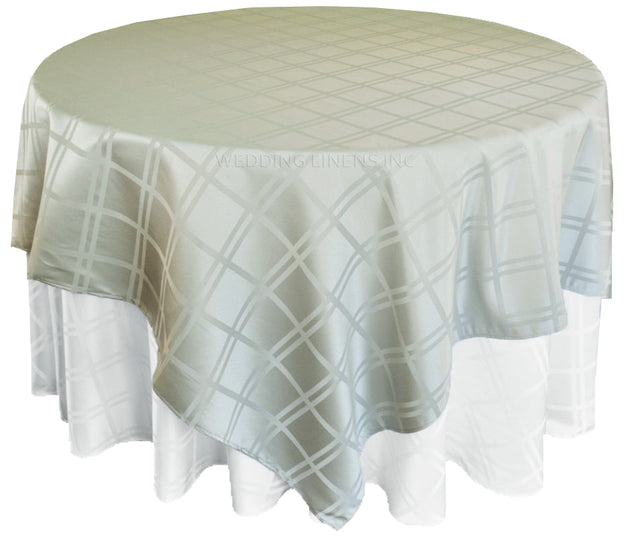 Square Polyester Table Overlay 72x72 Silver