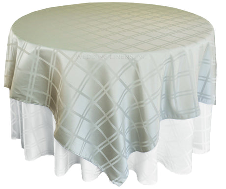Square Plaid Jacquard Polyester Table Overlay 240GSM
