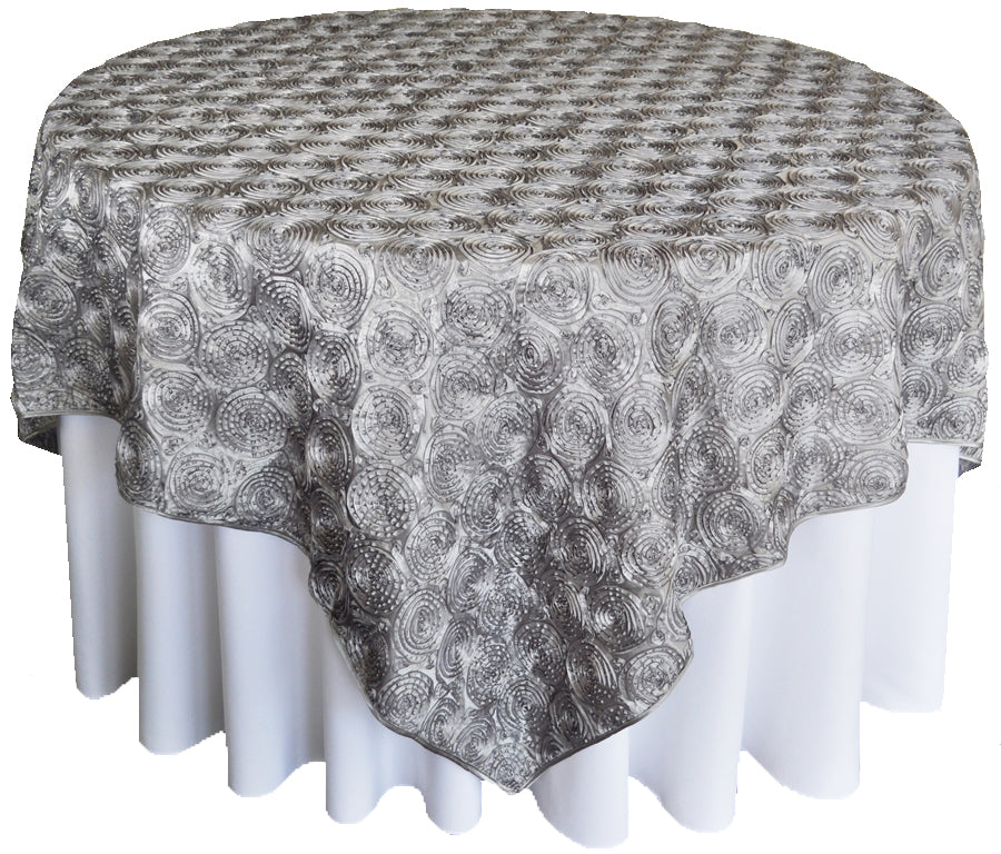 Seamless Rectangular Satin Rosette Tablecloth