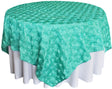 Satin Rosette Table Overlay 72x72 Square Tiff Blue/Aqua Blue