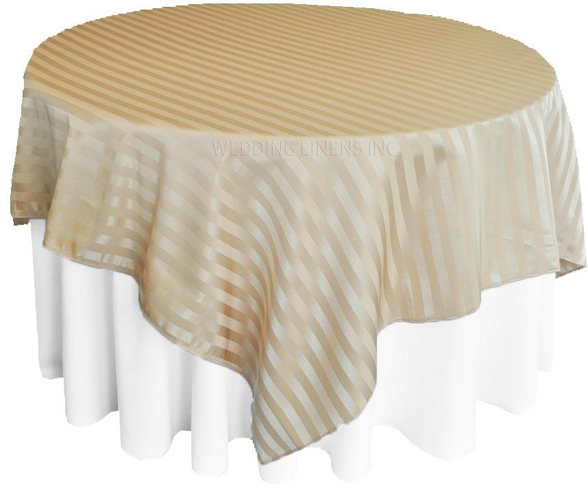 Square Polyester Table Overlay 72x72 Champagne