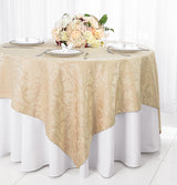 Square Polyester Table Overlay 72x72 Champagne