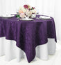Square Table Overlay Versailles Chopin Damask Jacquard Polyester 72x72 Eggplant