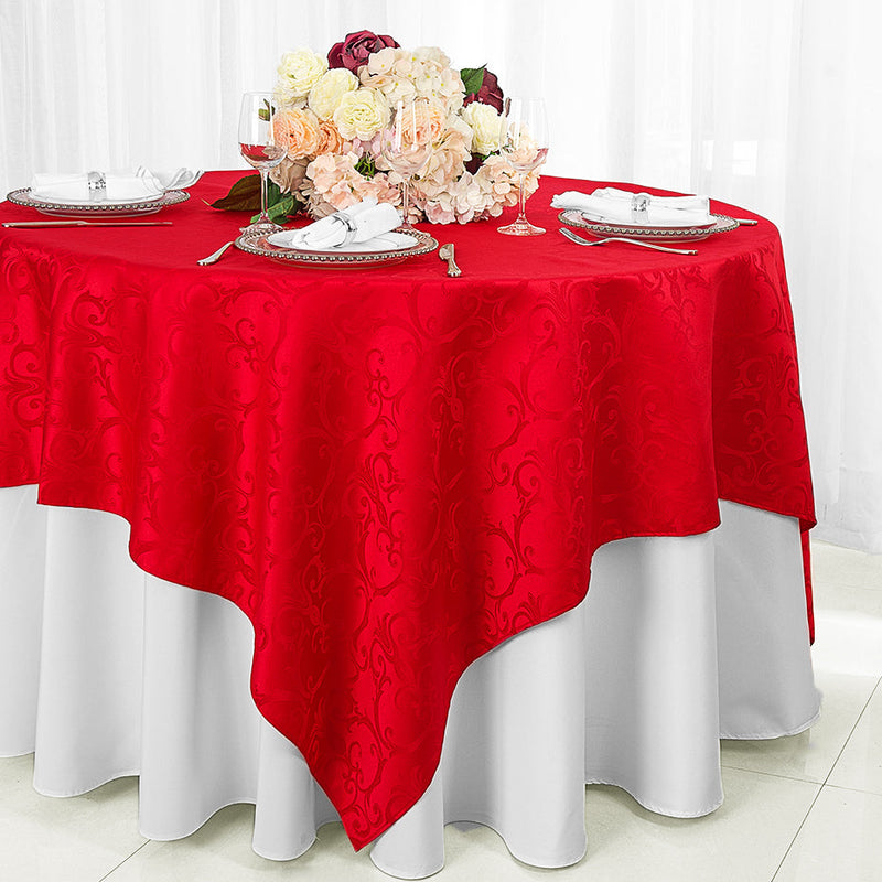 Square Polyester Table Overlay 72x72 Red