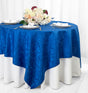 Square Table Overlay Versailles Chopin Damask Jacquard Polyester 72x72 Royal Blue