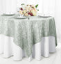 Square Table Overlay Versailles Chopin Damask Jacquard Polyester 72x72 Silver