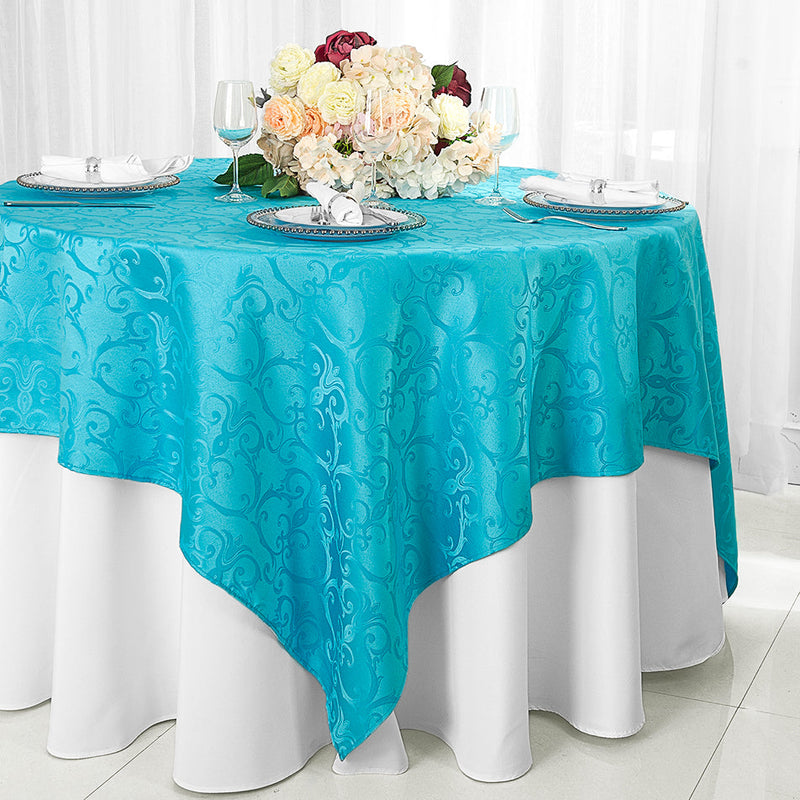 Polyester Table Overlay 72x72 Square Turquoise