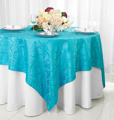 Polyester Table Overlay 72x72 Square Turquoise