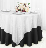 Square Polyester Table Overlay 72x72 White