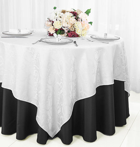 Square Polyester Table Overlay 72x72 White