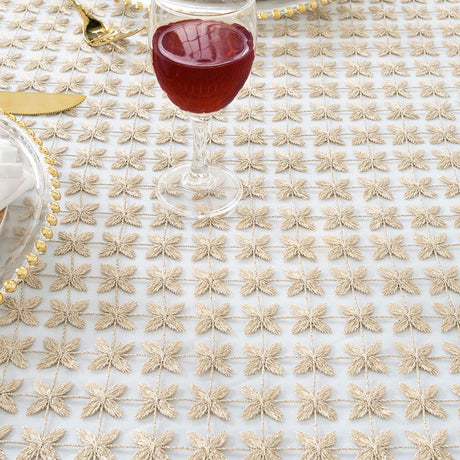 Square Lace Table Overlay 72x72 Champagne