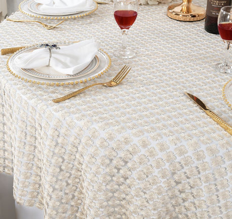 Square Lace Table Overlay 72x72 Ivory