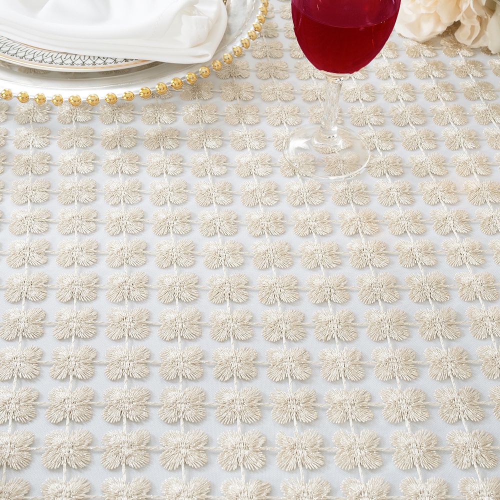 Square Lace Table Overlay 72x72 Ivory