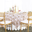 Square Paisley Embroidery Sequin Lace Table Overlay