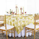 Square Paisley Embroidered Sequin Lace Table Overlay