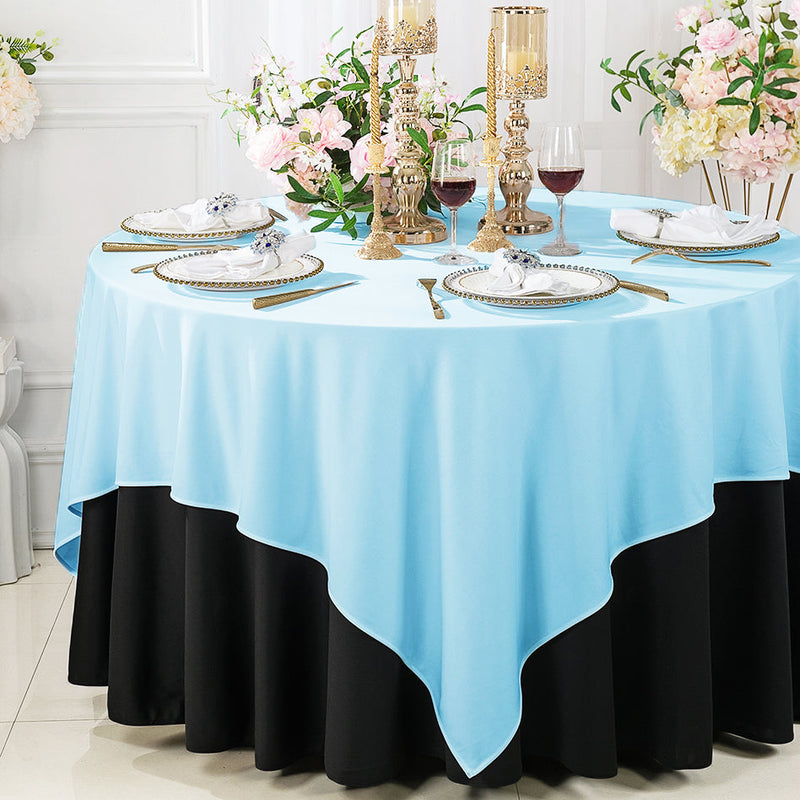 Scuba Square Table Overlay 72x72 Baby Blue