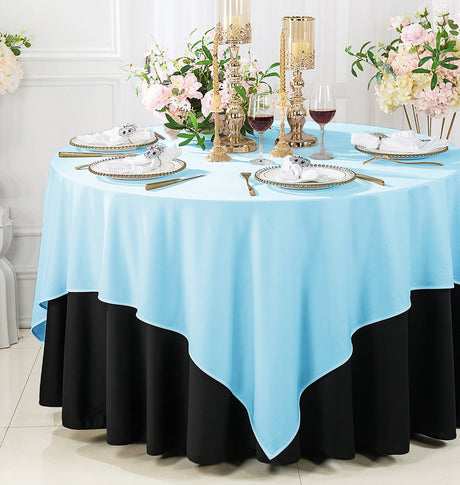 Scuba Square Table Overlay 72x72 Baby Blue